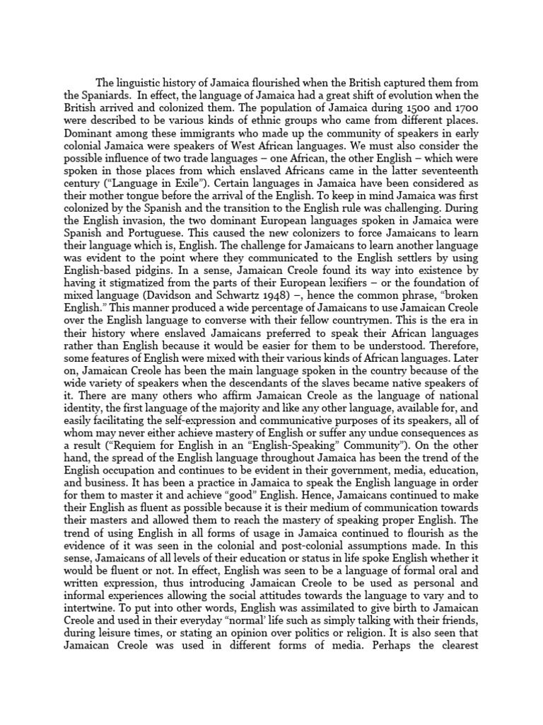 Jamaican Creole: Language and Identity | PDF | English Language | Jamaica