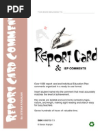 50 Quick Report Card Comments for Assessing Elementary Student Attitude