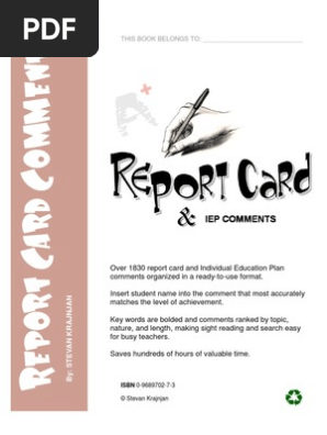 Report Card Comments