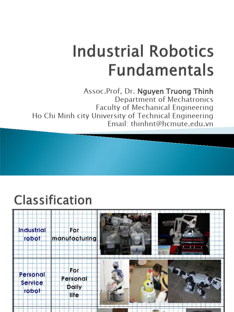Lecture Industrial Robots - 2017- Fundamental | PDF | Robot | Robotics