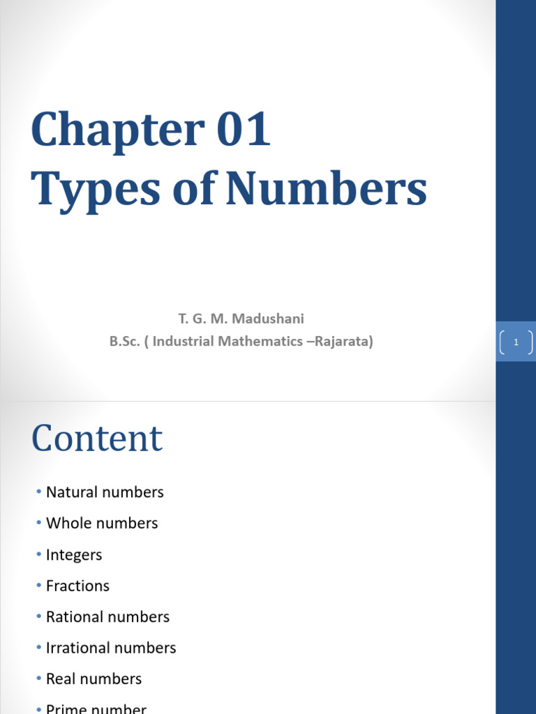Types of Numbers in Mathematics | PDF | Numbers | Rational Number