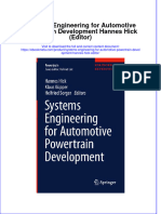 Download ebook Systems Engineering For Automotive Powertrain Development Hannes Hick Editor online pdf all chapter docx epub 