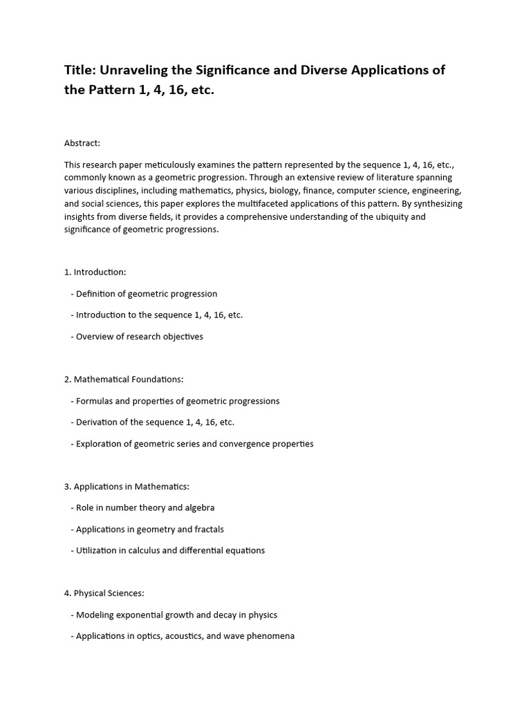 Pattern Research PDF Mathematics Mathematical Model