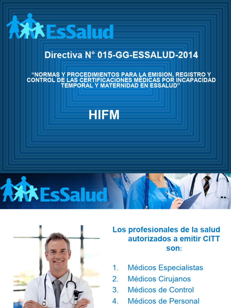 Normas para Emisión de CITT en ESSALUD | PDF | Trastorno mental | Hospital