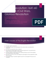 English Revolution 1641-60 and 1688 /civil Wars, Glorious Revolution