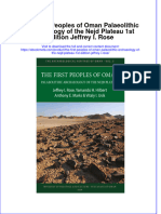The First Peoples of Oman Palaeolithic Archaeology of The Nejd Plateau 1St Edition Jeffrey I Rose Online Ebook Texxtbook Full Chapter PDF