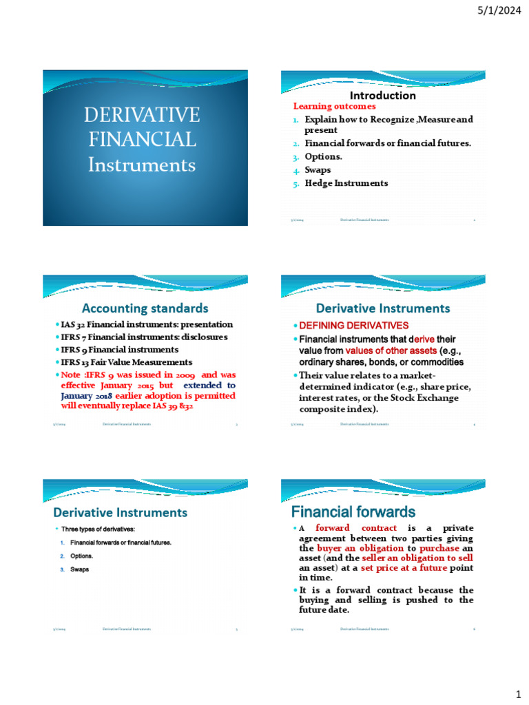 Understanding Derivative Financial Instruments | PDF | Derivative ...