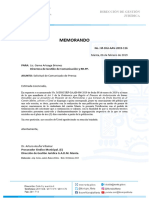 Memo No. 116-2019 COMUNICACION Publicacion Por Prensa Pilligua Murillo Ana Dayana