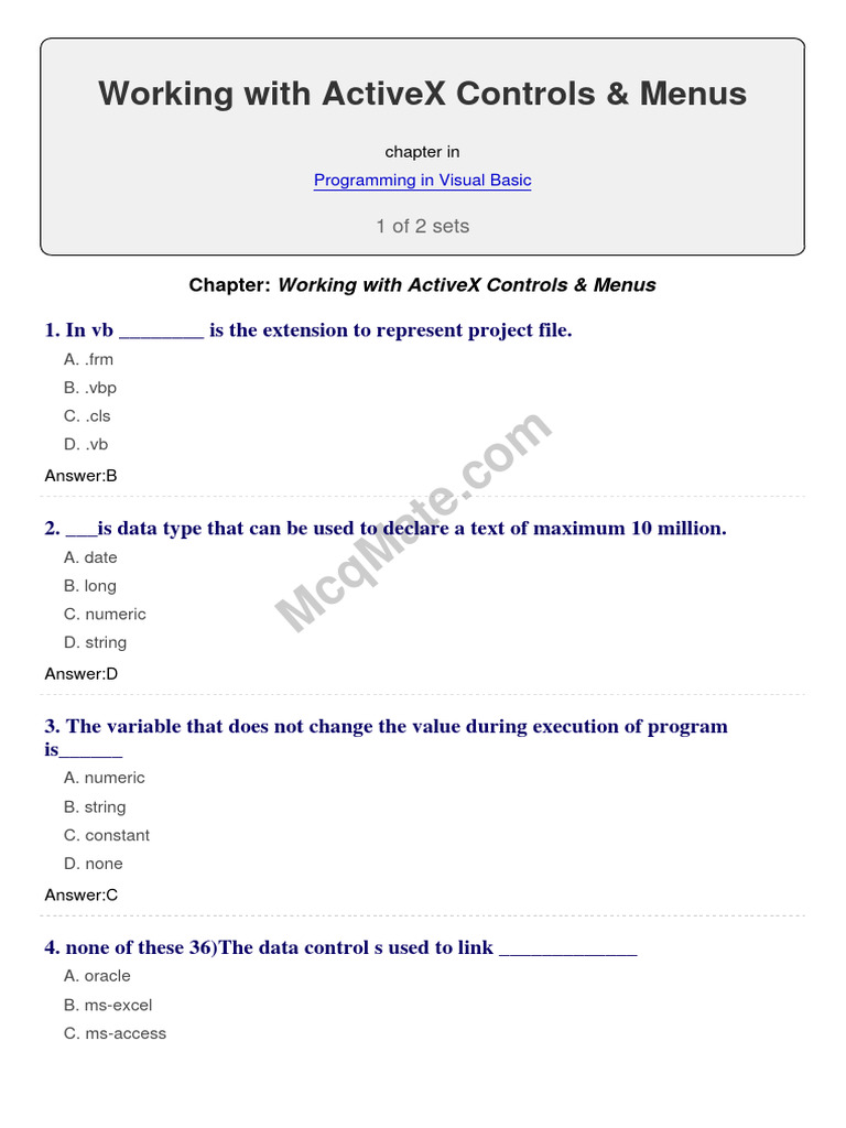 ActiveX Controls in Visual Basic | PDF | Computer Program | Programming