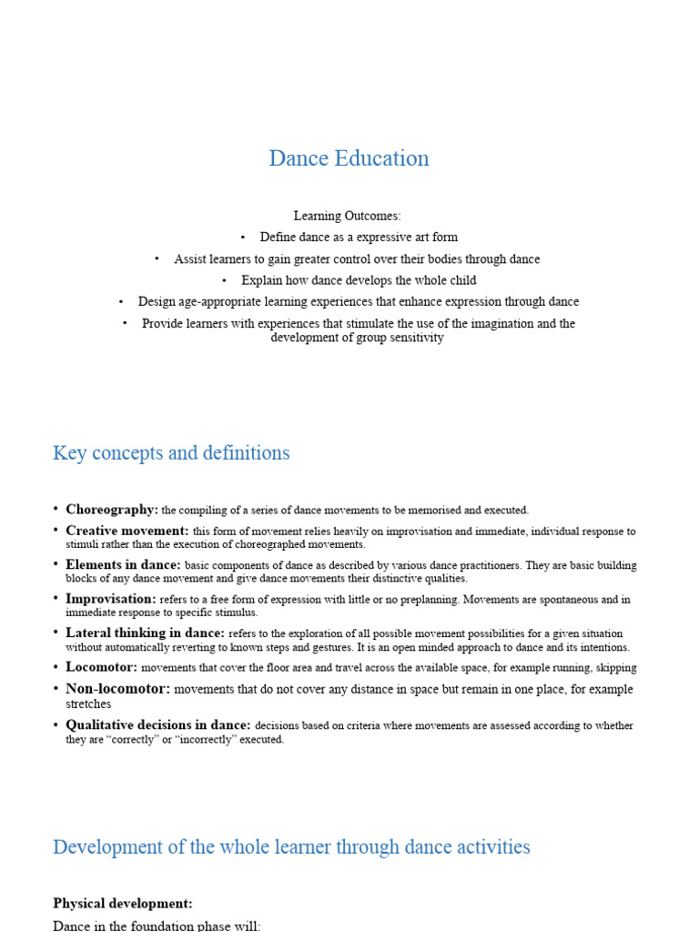 Dance Education: Enhancing Child Development | PDF | Learning | Dances