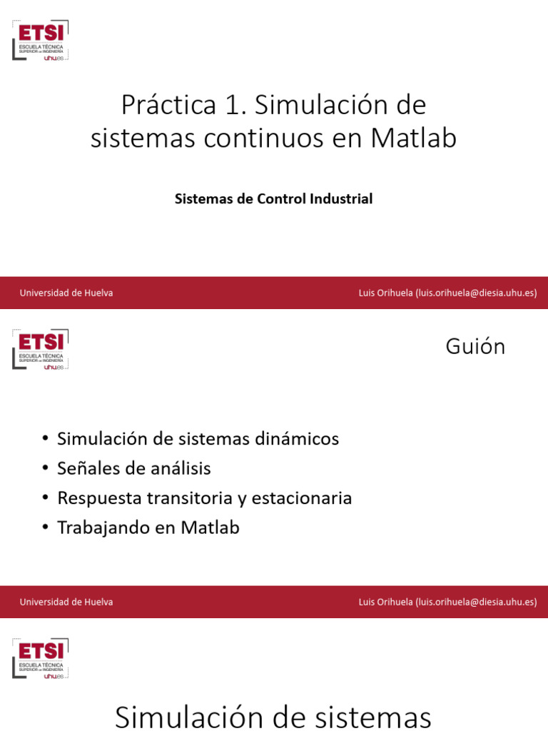 P1. Simulación de Sistemas Continuos-Matlab | PDF | Sistema dinamico ...