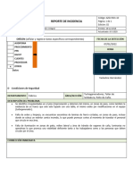 Formato Reporte de Incidencia - Ejemplo