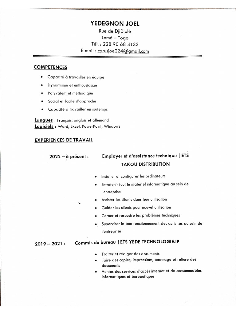 CV Joe | PDF
