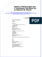 Full Ebook of Applied Statistics Ii Multivariable and Multivariate Techniques Test Bank 3Rd Edition Rebecca M Warner Online PDF All Chapter