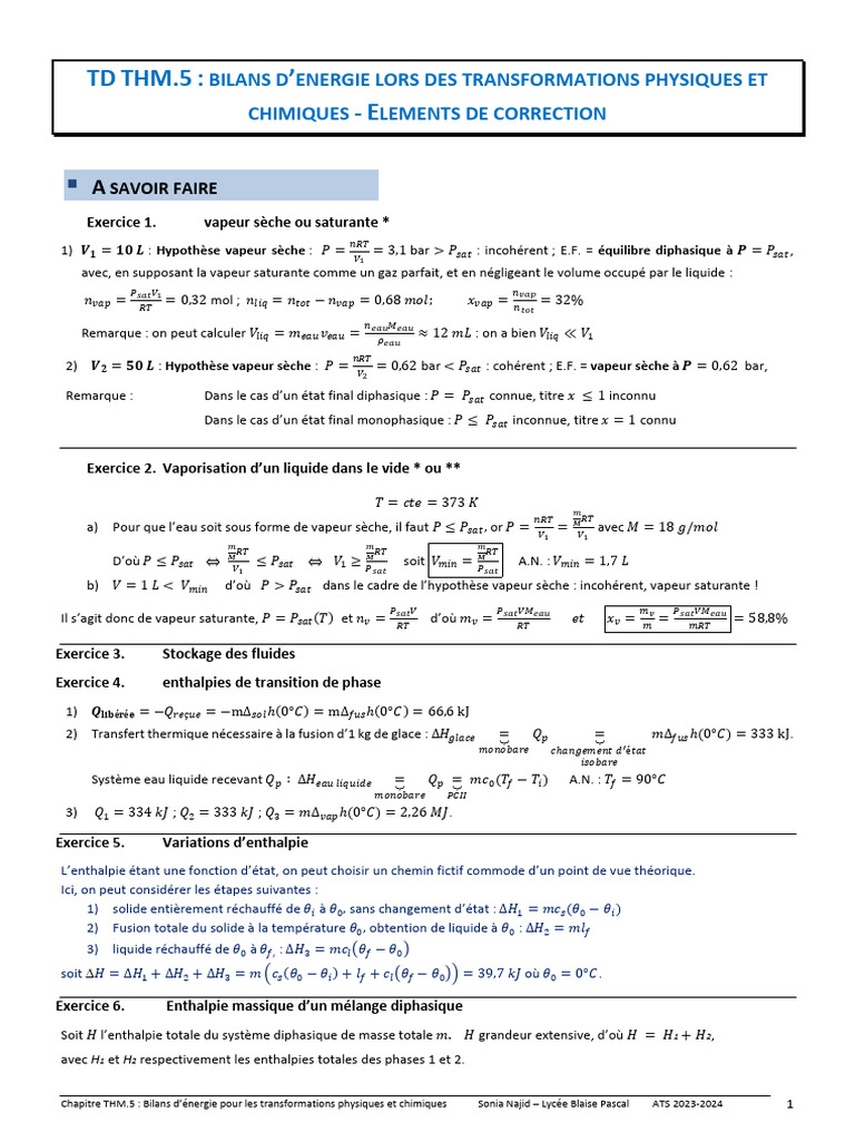 Bilans d'énergie en transformations chimiques | PDF | Chaleur | Chimie