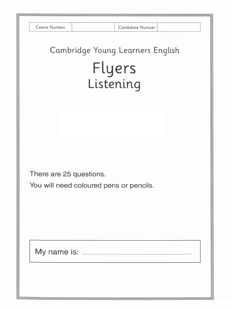 Flyers Test 5 Listening Pdf