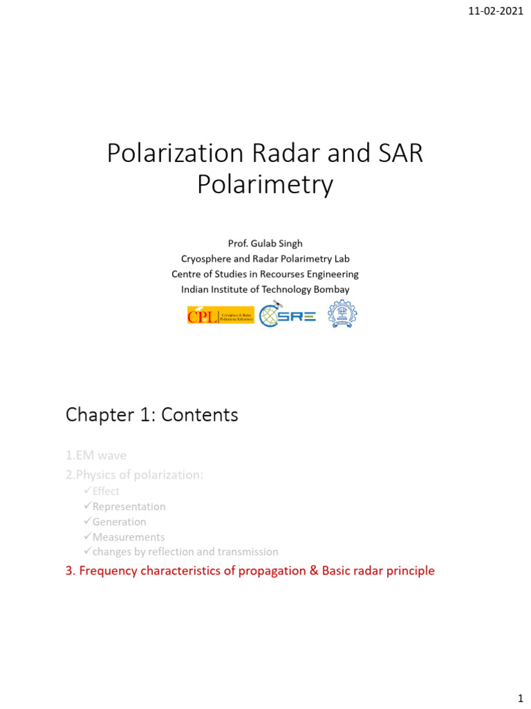 Radar Polarimetry and EM Wave Physics | PDF | Radar | Attenuation