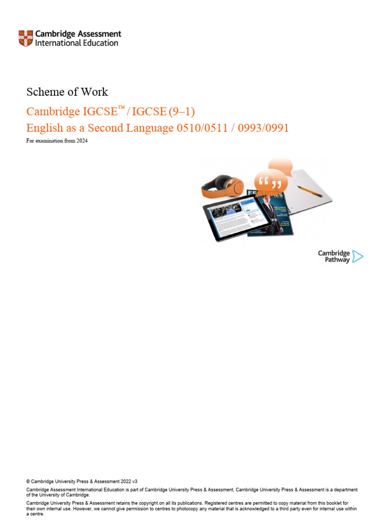 0510 Scheme of Work (For Examination From 2024) | PDF | Learning ...