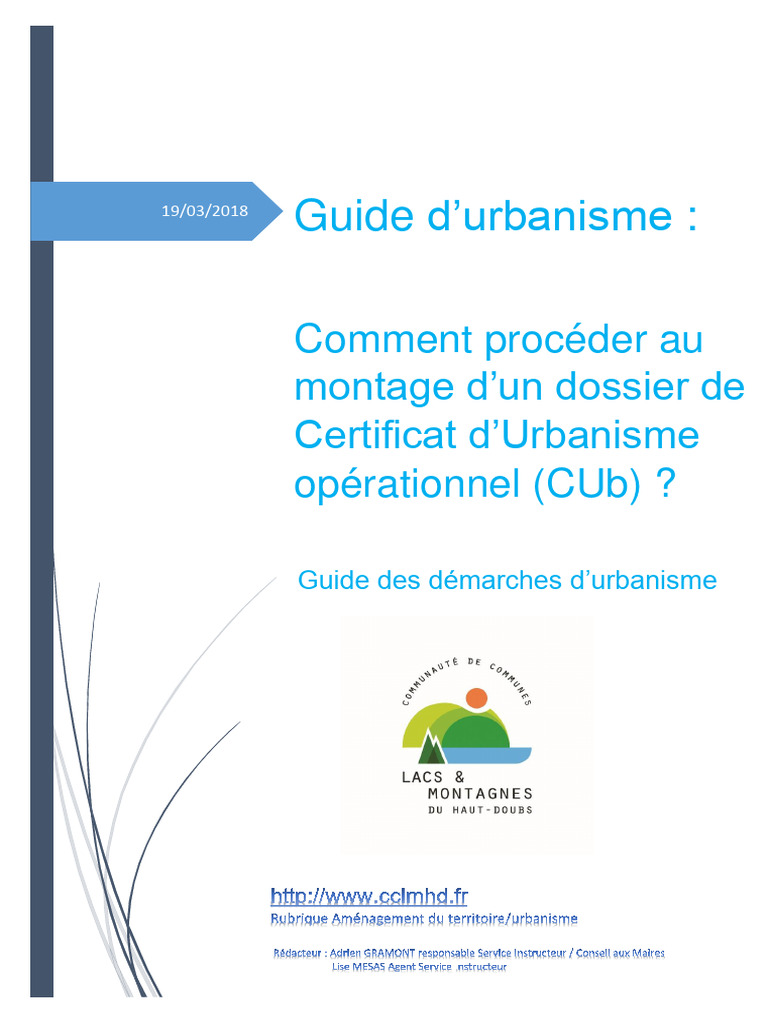 Guide pour le Certificat d'Urbanisme (CUb) | PDF