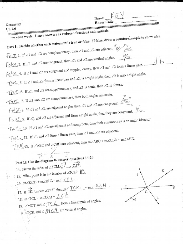 Chapter 1 Review KEY 1 | PDF