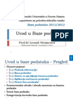 1 Uvod Baze Podataka