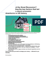 What Caused The Great Recession