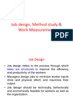 Job Design, Method Study and Work Measurement