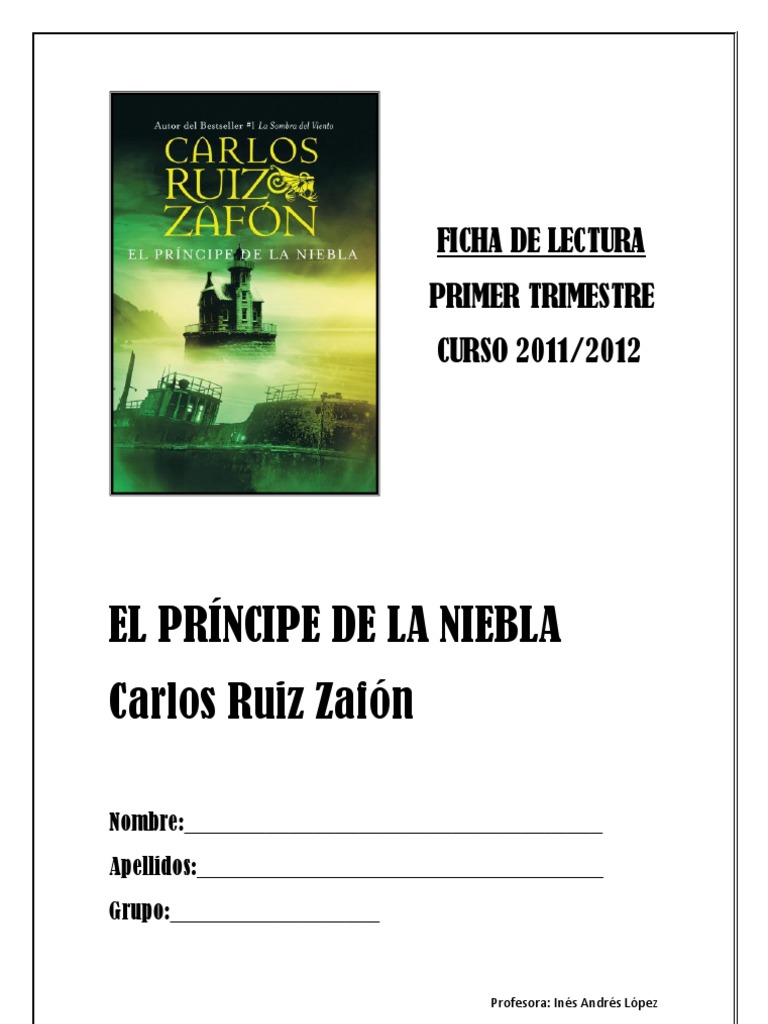 FICHA DE LECTURA PRÍNCIPE DE LA NIEBLA