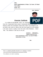 Character Certificate Validate Sign