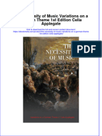 The Necessity of Music Variations On A German Theme 1St Edition Celia Applegate Online Ebook Texxtbook Full Chapter PDF