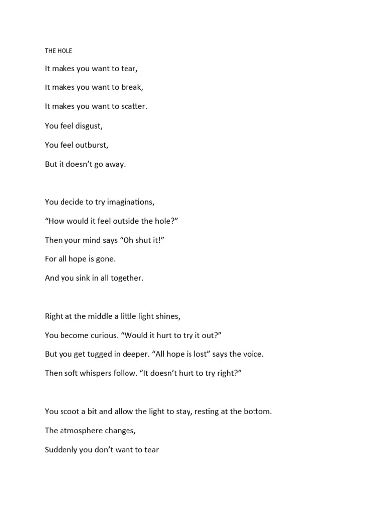 The Hole Poem | PDF