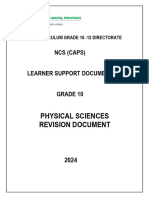 Grade 10 Physical Sciences Revision Document