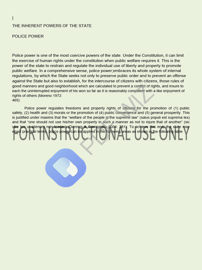 Understanding State Police Power | PDF | Police Power (United States ...
