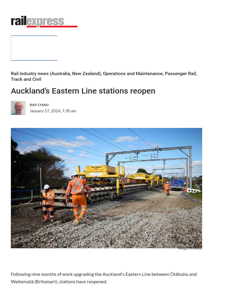 Auckland Eastern Line Stations Reopen | PDF | Rail Transport | Transport