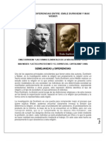 Semejanzas y Diferencias Entre Weber y Durkheim