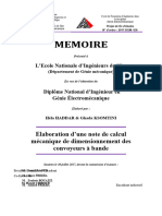 Elaboration D Une Note de Calcul Mecanique de Dimensionnement Des Convoyeurs A Bande PDF