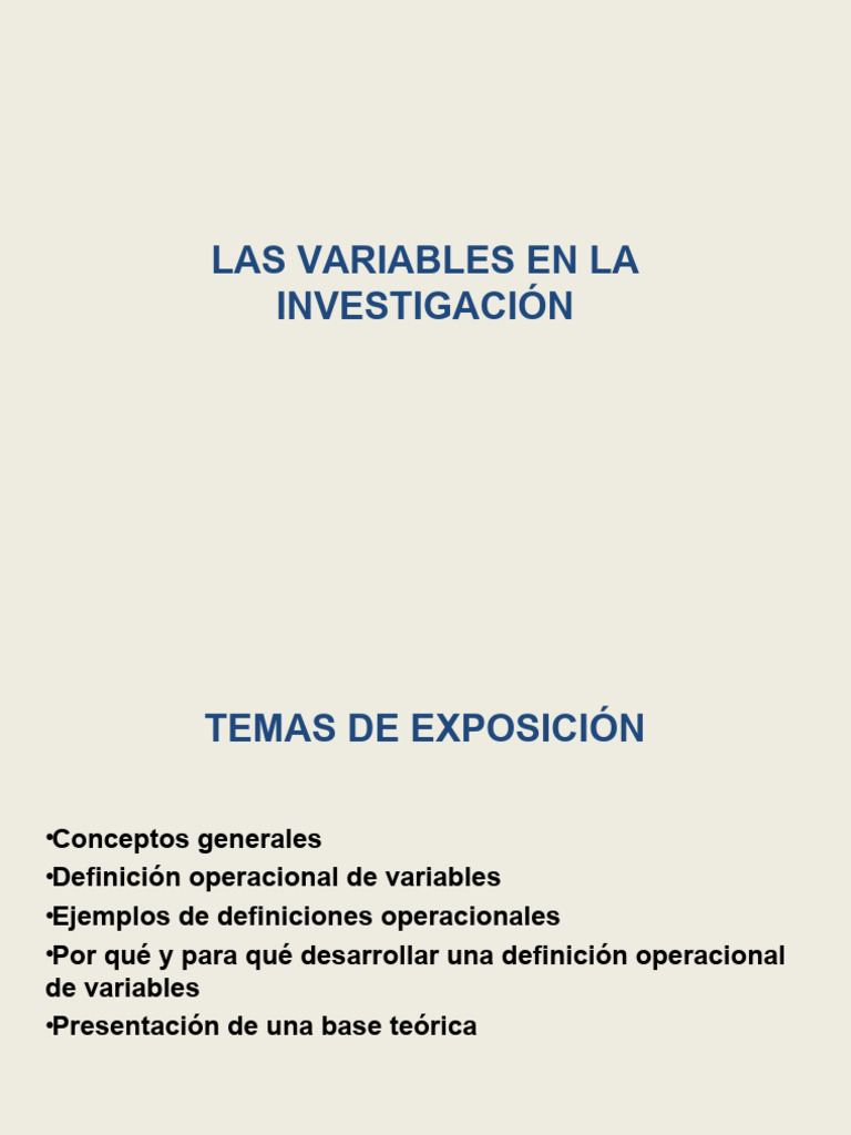 Definición Operacional de Variables | PDF | Enseñando | Evaluación