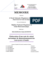 460187066 Elaboration d Une Note de Calcul Mecanique de Dimensionnement Des Convoyeurs a Bande PDF