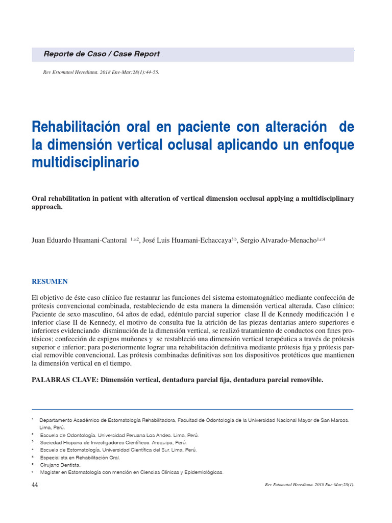 Rehabilitación Oral y Dimensión Vertical | PDF | Odontología | Boca