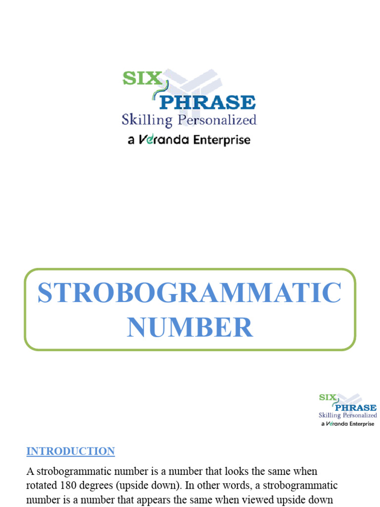 Understanding Strobogrammatic Numbers | PDF | String (Computer Science ...