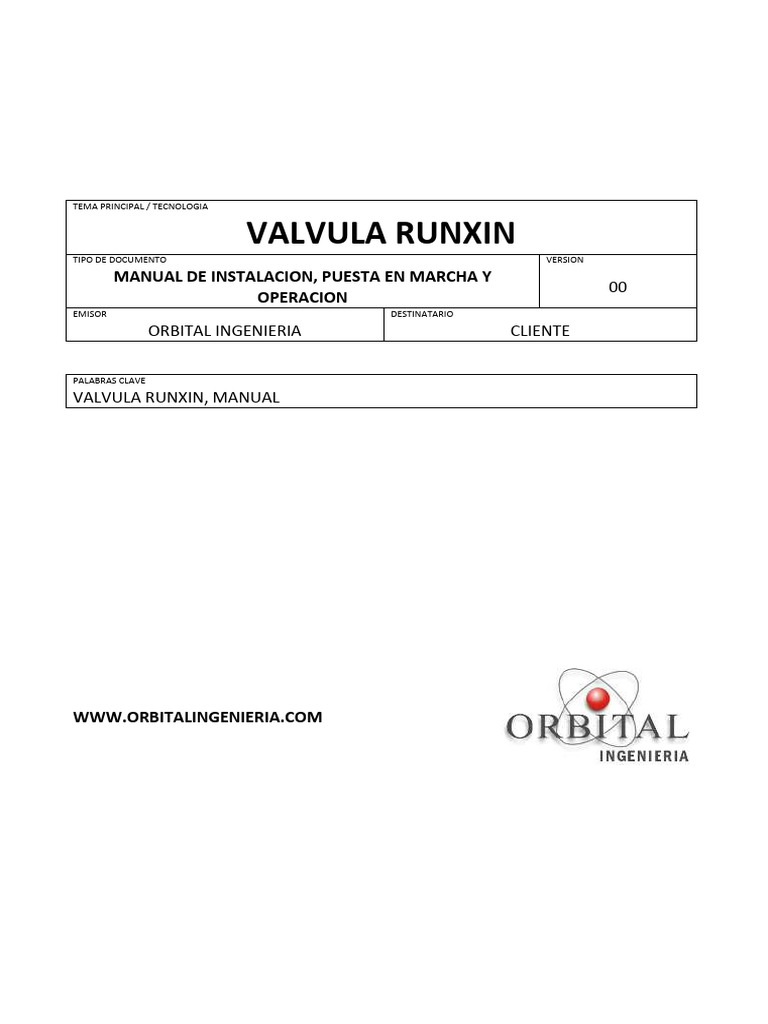 Manual de Válvula Runxin en Español | PDF