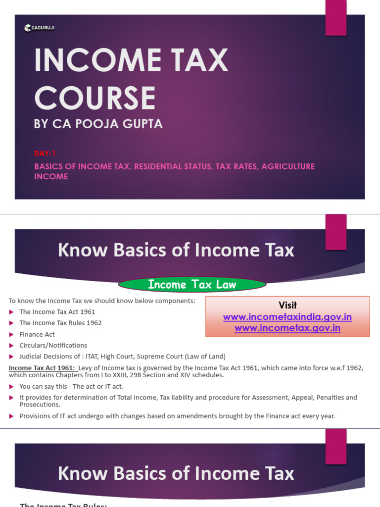 Income Tax Basics and Residential Status | PDF | Taxes | Tax Deduction