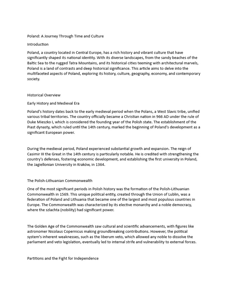 POLAND IS A MODEL FOR ECONOMIC GROWTH intelligence overview