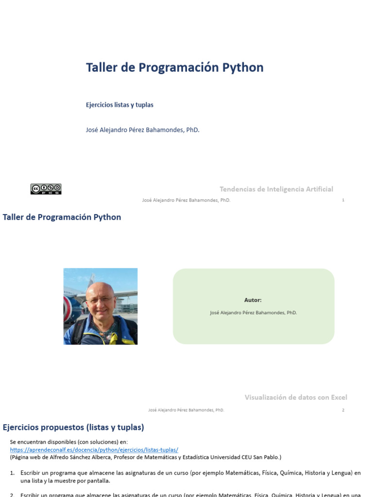 Ejercicios de Python: Listas y Tuplas | PDF | Python (lenguaje de ...
