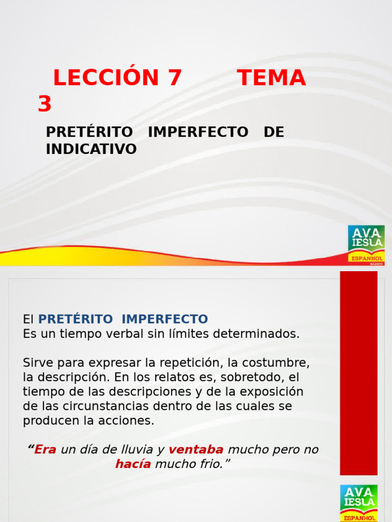 Uso del Pretérito Imperfecto en Español | PDF | Morfología | Lingüística