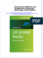 Full Ebook of Cell Secreted Vesicles Methods and Protocols Methods in Molecular Biology 2668 Seppo Vainio Editor Online PDF All Chapter