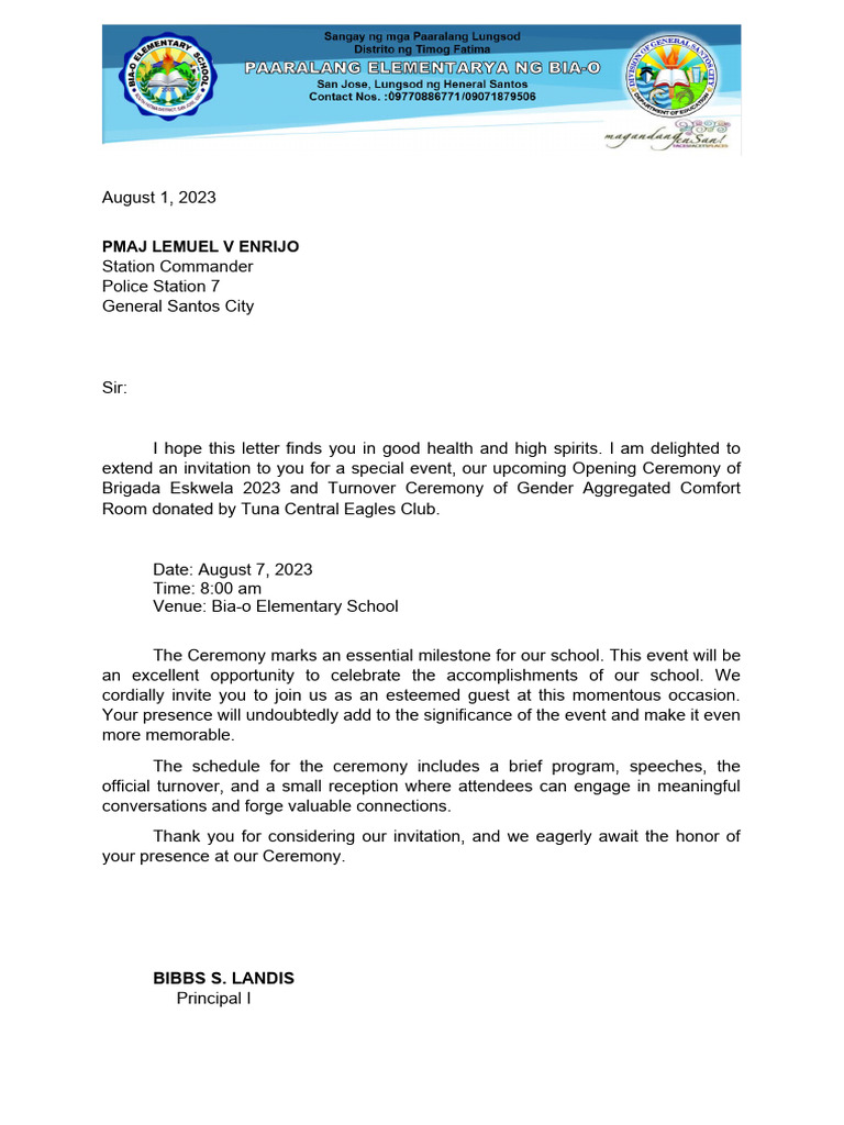 Invitation letter pdf botany agriculture