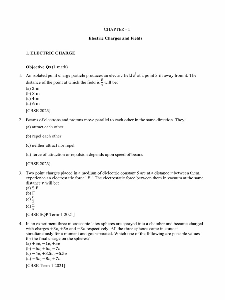 Class 12 Physics CBSE PYQ Chapter Wise Topic Wise - Compressed | PDF