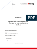 Desarrollo de Asesoría A Empresa Transportes Espinoza González Limitada