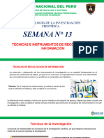 SEMANA 13 - TECNICAS E INSTRUMENTOS DE RECOLECCION DE INFORMACION
